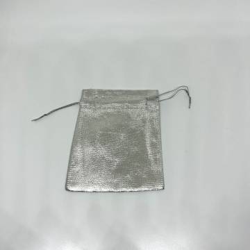 Metallic Silver Colour Drawstring Bags-10pcs/pkt