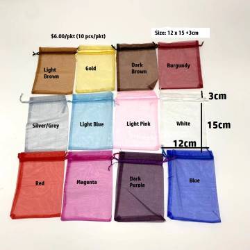Organza Bag(M)_10pcs    (12 x 15 +3cm)