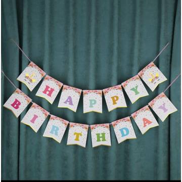 Happy Birthday Unicorn Pastel Banner
